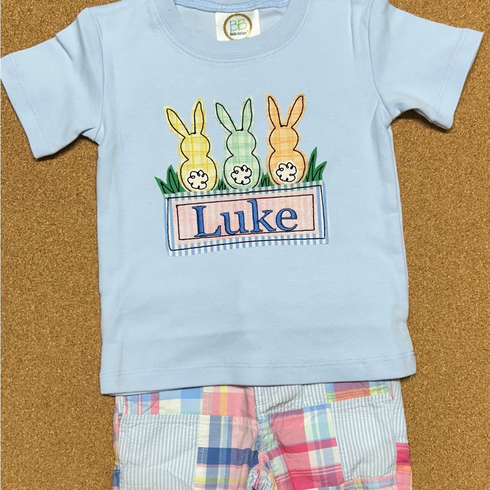 New Appliqué bunny short set custom made to order various sizes
